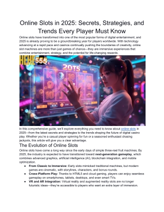 Online Slots: in 2025 Secrets, Strategies, and Trends Every Player Must Know