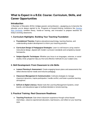 What to Expect in a B.Ed. Course_ Curriculum, Skills, and Career Opportunities