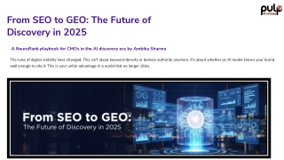 From SEO to GEO: The Future of Discovery in 2025​
