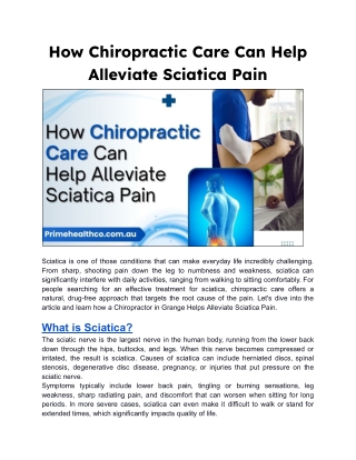 How Chiropractic Care Can Help Alleviate Sciatica Pain