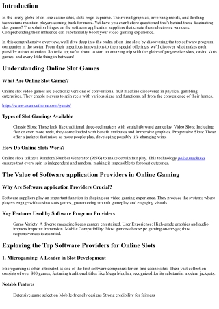 Checking Out the Leading Software Providers for Online Slots