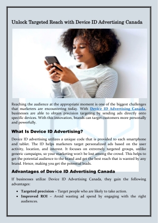 Unlock Targeted Reach with Device ID Advertising Canada