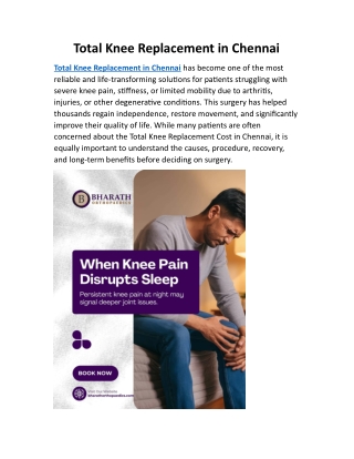 Total Knee Replacement in Chennai