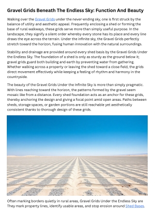Gravel Grids Beneath the Endless Sky Function and Beauty