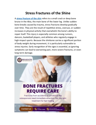 Stress Fractures of the Shine