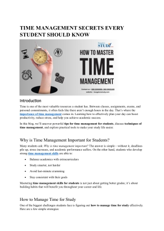 TIME MANAGEMENT SECRETS EVERY STUDENT SHOULD KNOW