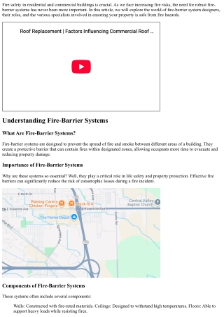 [Safety First]: Fire-Barrier System Designers Ready to Serve