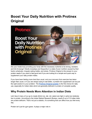 Boost Your Daily Nutrition with Protinex Original