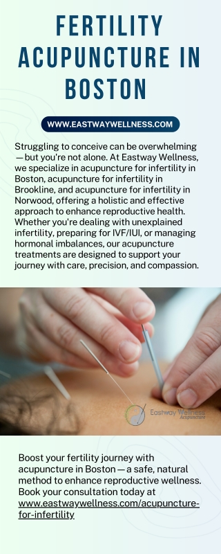 Fertility Acupuncture in Boston - www.eastwaywellness.com