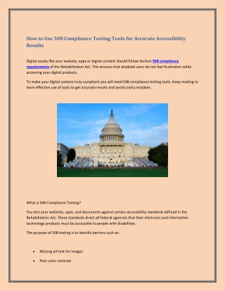 How to Use 508 Compliance Testing Tools for Accurate Accessibility Results
