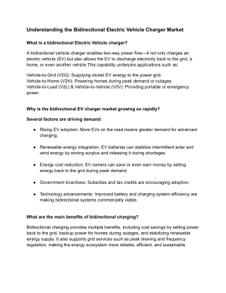Bidirectional Electric Vehicle Charger Market  - 28  August 2025