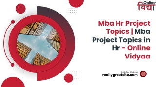 Mba Hr Project Topics | Mba Project Topics in Hr - Online Vidyaa