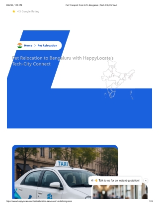 Pet Transport From & To Bangalore  Tech-City Connect pdf