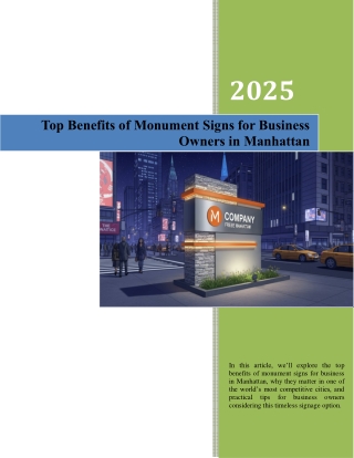 Top Benefits of Monument Signs for Business Owners in Manhattan