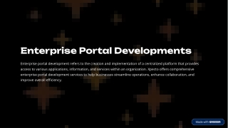 Enterprise Portal Developments