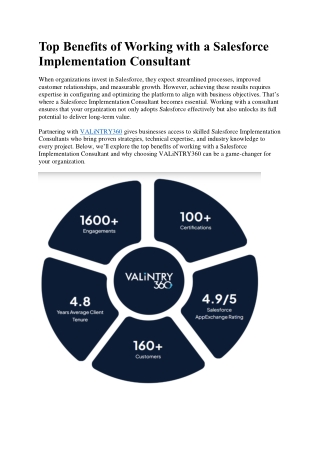Top Benefits of Working with a Salesforce Implementation Consultant