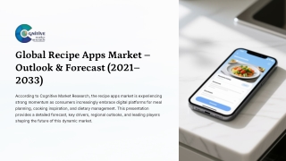 Global Recipe Apps Market Forecast, Size and its Share