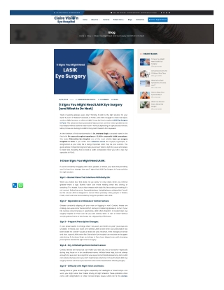 Signs You Might Need LASIK Eye Surgery