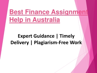 High Rated Best Finance Assignment Help in Australia