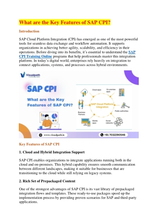 SAP CPI | Best SAP CPI Online Training In Hyderabad