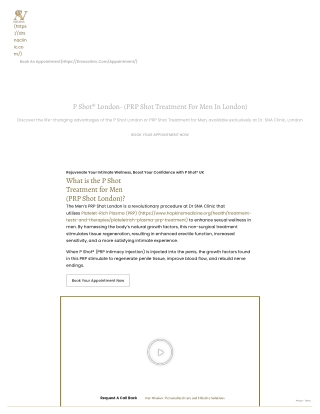 P Shot London, UK _ #1 PRP Shot Treatment for Men - Dr SNA Clinic