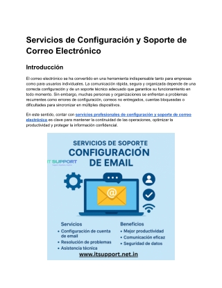 Configuración y Soporte de Correo Electrónico Profesional