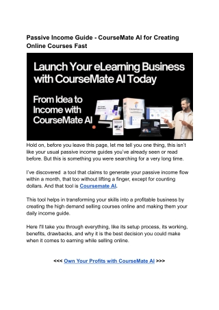 CourseMate AI Review ✅ Build Courses in Minutes with AI