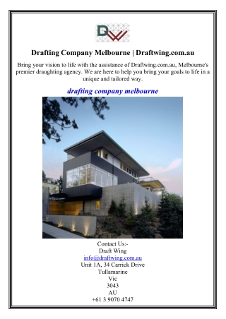 Drafting Company Melbourne Draftwing.com.au