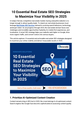 10 Essential Real Estate SEO Strategies to Maximize Your Visibility in 2025