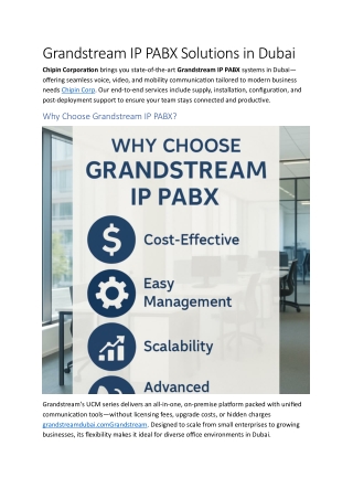 Grandstream IP PABX Solutions in Dubai