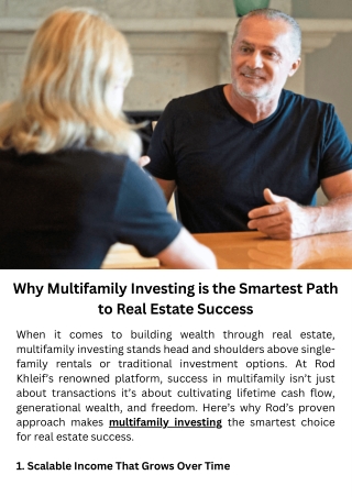Why Multifamily Investing is the Smartest Path to Real Estate Success