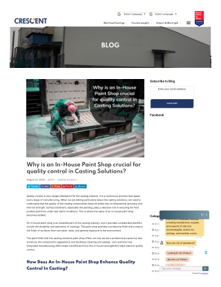 why is an in house paint shop crucial for quality control in casting solutions