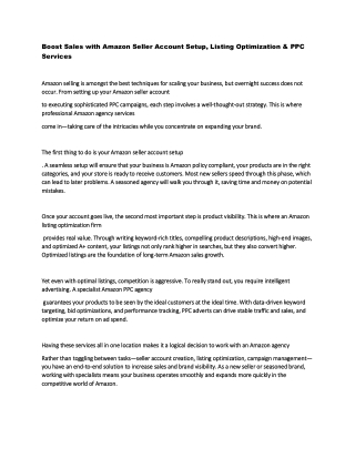 Boost Sales with Amazon Seller Account Setup