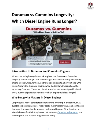 Duramax vs Cummins Longevity  Which Diesel Engine Runs Longer