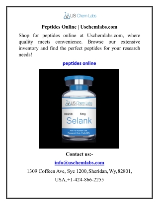 Peptides Online  Uschemlabs.com