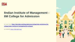 Indian Institute of Management - IIM College for Admission