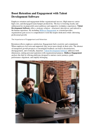 Boost Retention and Engagement with Talent Development Software