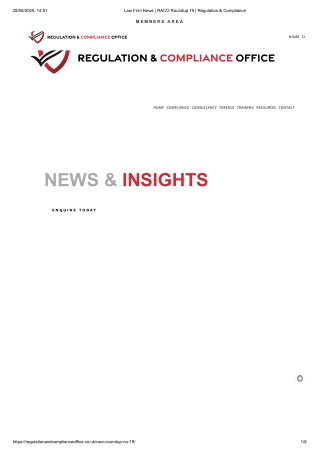 Law Firm News _ RACO Roundup 19 _ Regulation & Compliance