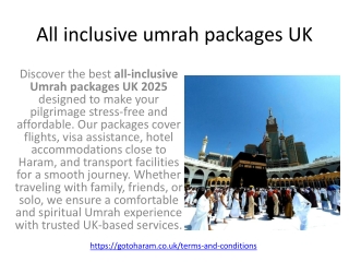 All inclusive umrah packages UK