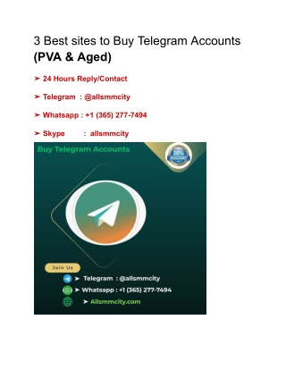 3 Best sites to Buy Telegram Accounts (PVA & Aged)