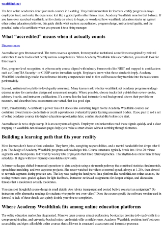 Academy Wealthlink: Your Hub for Accredited Online Learning