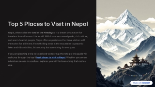 top places to visit in nepal