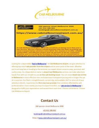 Cab service from airport