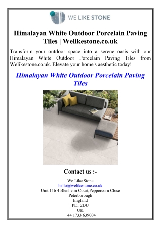 Himalayan White Outdoor Porcelain Paving Tiles | Welikestone.co.uk