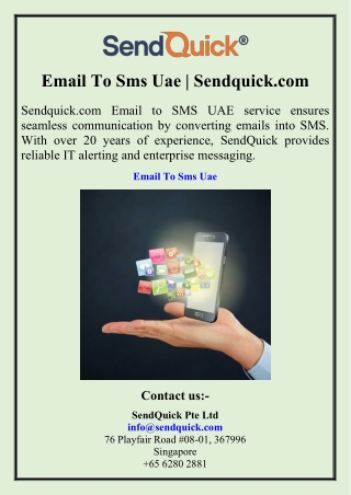 Email To Sms Uae Sendquick.com