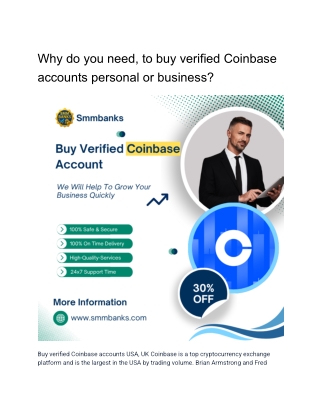 Why do you need, to buy verified Coinbase accounts personal or business