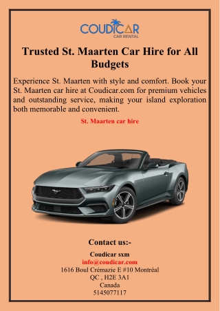 Trusted St Maarten Car Hire for All Budgets