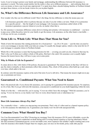 What Is the Actual Difference Between Life Insurance and Life Assurance?