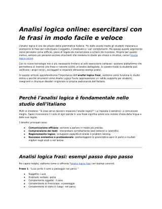 _Analisi Logica Facile