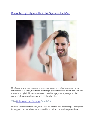 Breakthrough Style with 7 Hair Systems for Men